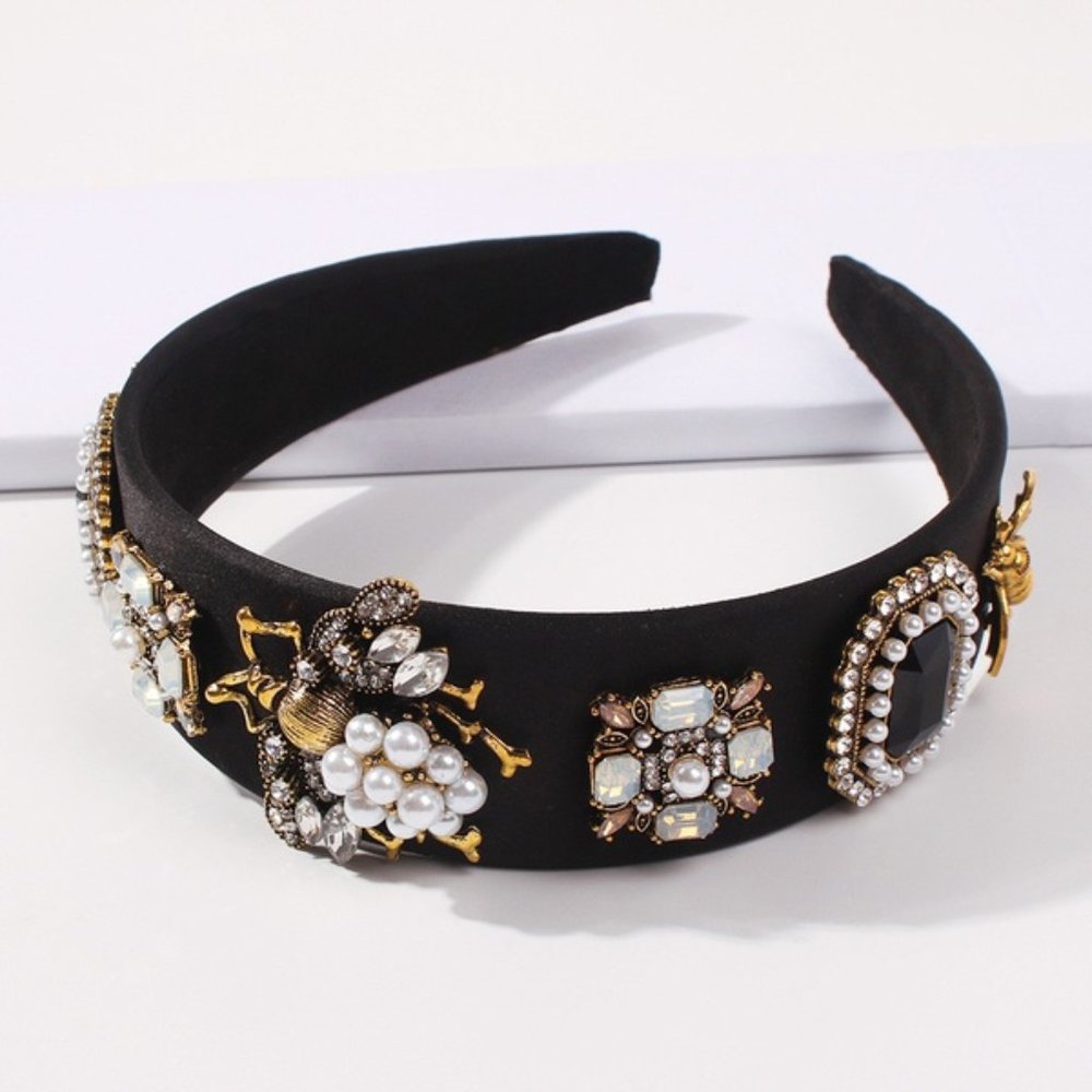 Dazzling Queen Bee Black Headband